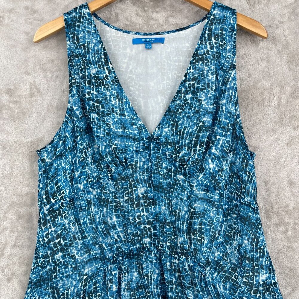 Derek Lam for Design Nation Blue Chiffon V-Neck Sleeveless Maxi Dress - Picture 2 of 13